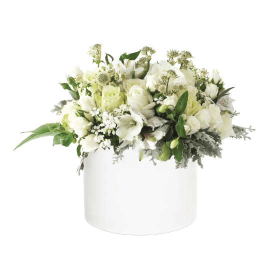 Baltų gėlių dėžutė