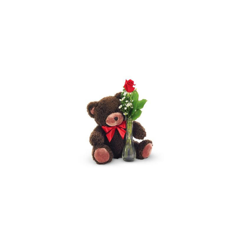 Teddy bear with a rose