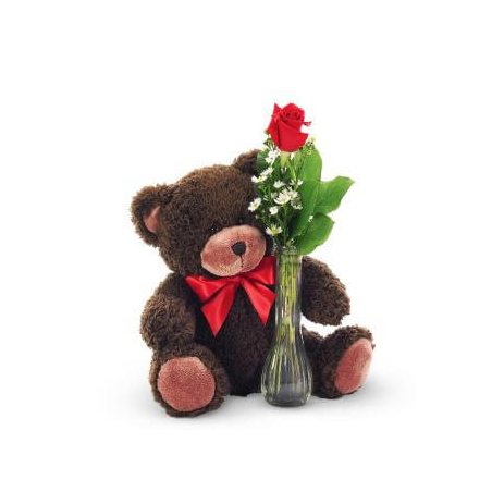 Teddy bear with a rose